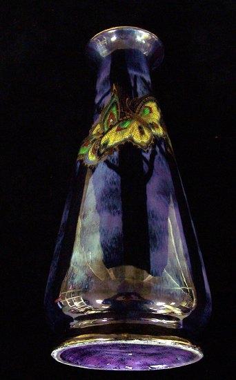 Appraisal: A butterfly lustre vase probably Crown Devon cm high