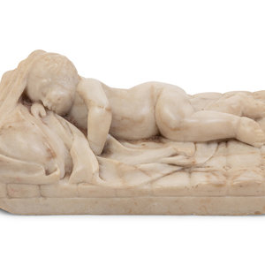 Appraisal: An Italian Carved Marble Figure of the Sleeping Christ Child