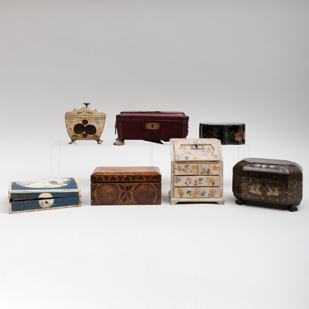 Appraisal: Group of Six English and Continental Table Boxes and a