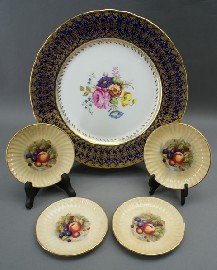 Appraisal: Four Aynsley trinket dishes painted by D Jones together with