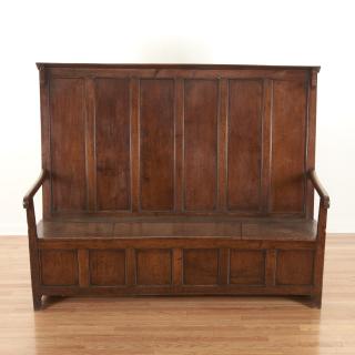 Appraisal: George III style Welsh oak fireside settle George III style