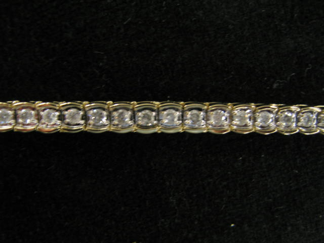 Appraisal: Diamond Tennis Bracelet carats in heavy k yellow gold with