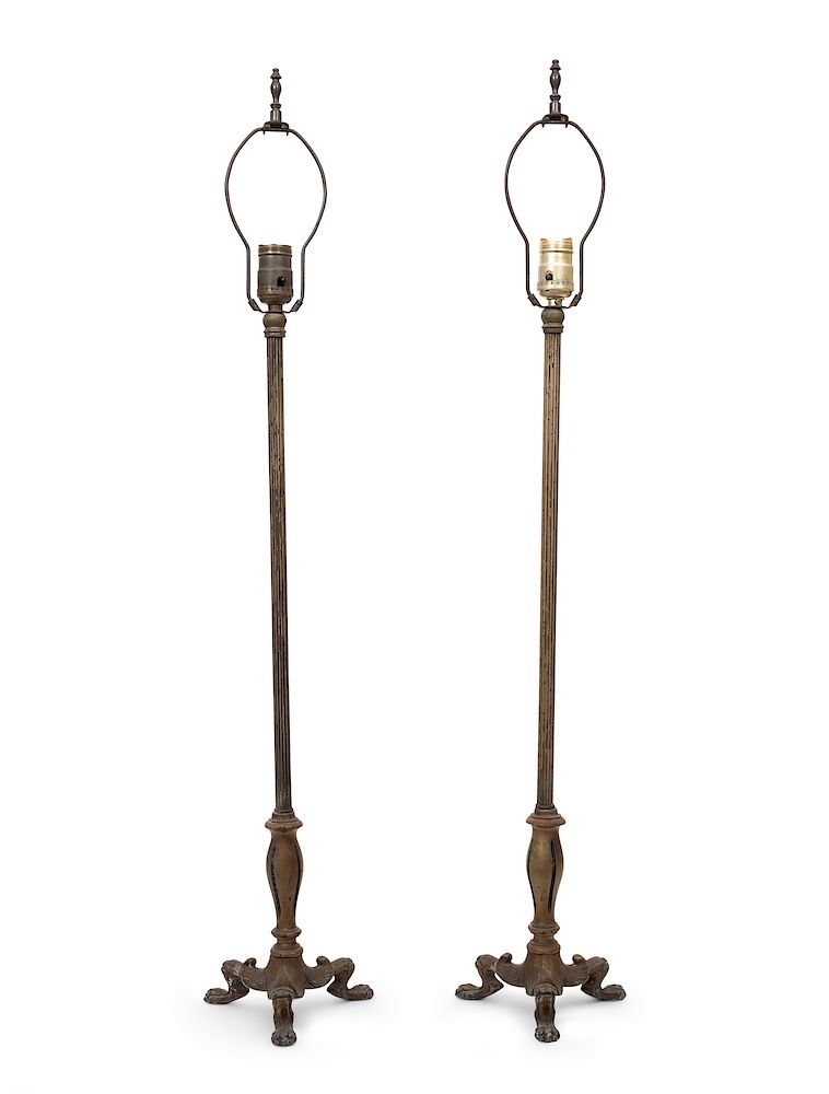 Appraisal: A Pair of Italian Gilt Metal Candlesticks EARLY TH CENTURY