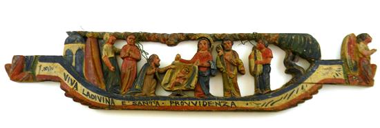 Appraisal: Continental folk carving of Nativity scene painted and carved wood