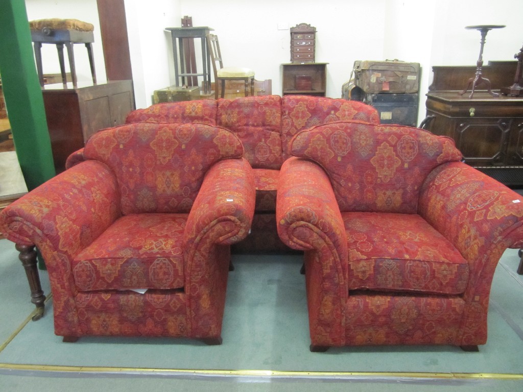 Appraisal: Upholstered lounge suite three pieces