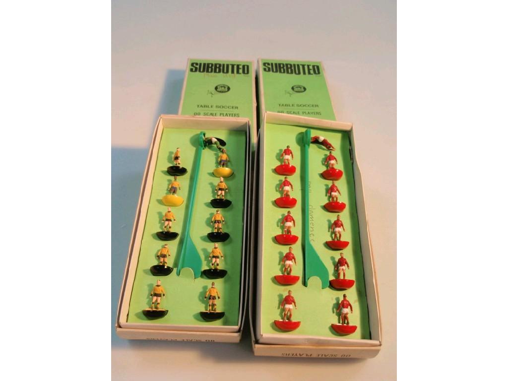 Appraisal: Four Subbuteo boxed soccer teams