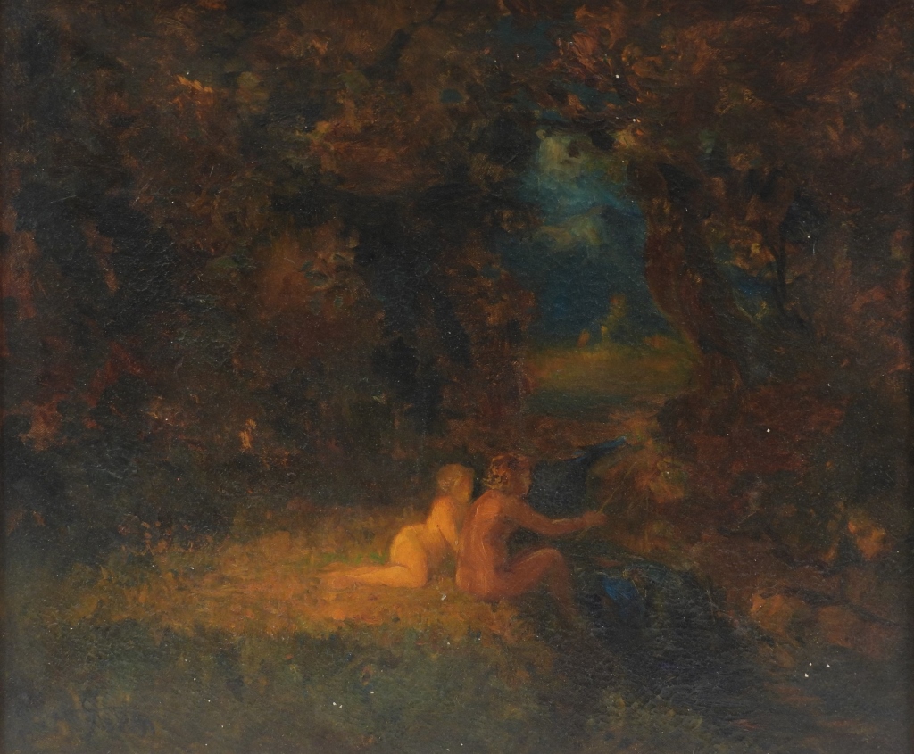 Appraisal: CHARLES W STETSON NUDE FIGURE LANDSCAPE PAINTING Rhode Island California