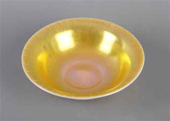 Appraisal: A Steuben Gold Aurene and Calcite Bowl of circular form