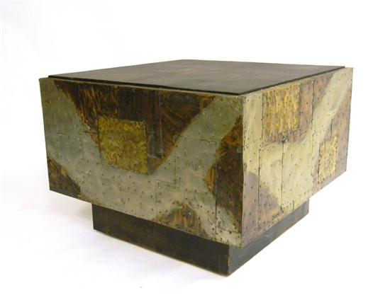 Appraisal: Paul Evans cube side table part of the Directional ''Sculptured