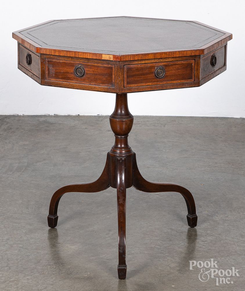 Appraisal: Regency style mahogany drum table Regency style mahogany drum table