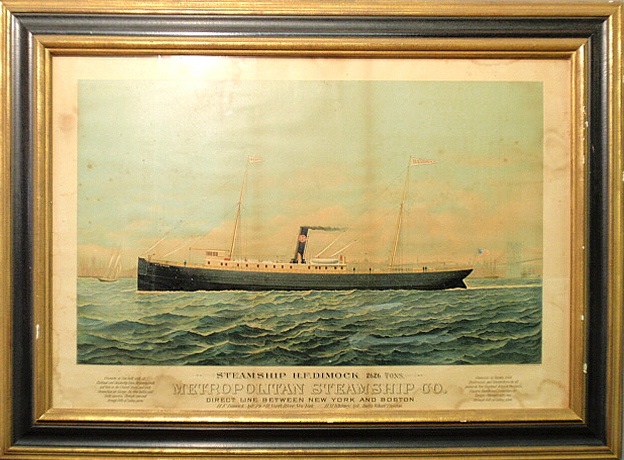 Appraisal: - Framed lithograph of the steamship H F Dimock Metropolitan