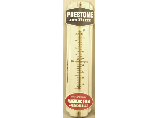 Appraisal: Good original Prestone anti-freeze thermometer measures long Estimate -