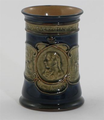 Appraisal: Lord Nelson' a Royal Doulton stoneware commemorative beaker vase modelled