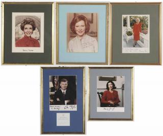 Appraisal: First Ladies Photos The Quayles Barbara Bush - portrait photograph