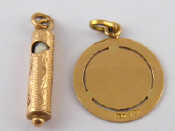 Appraisal: A mixed lot comprising a carat gold mezuzah with unascribed