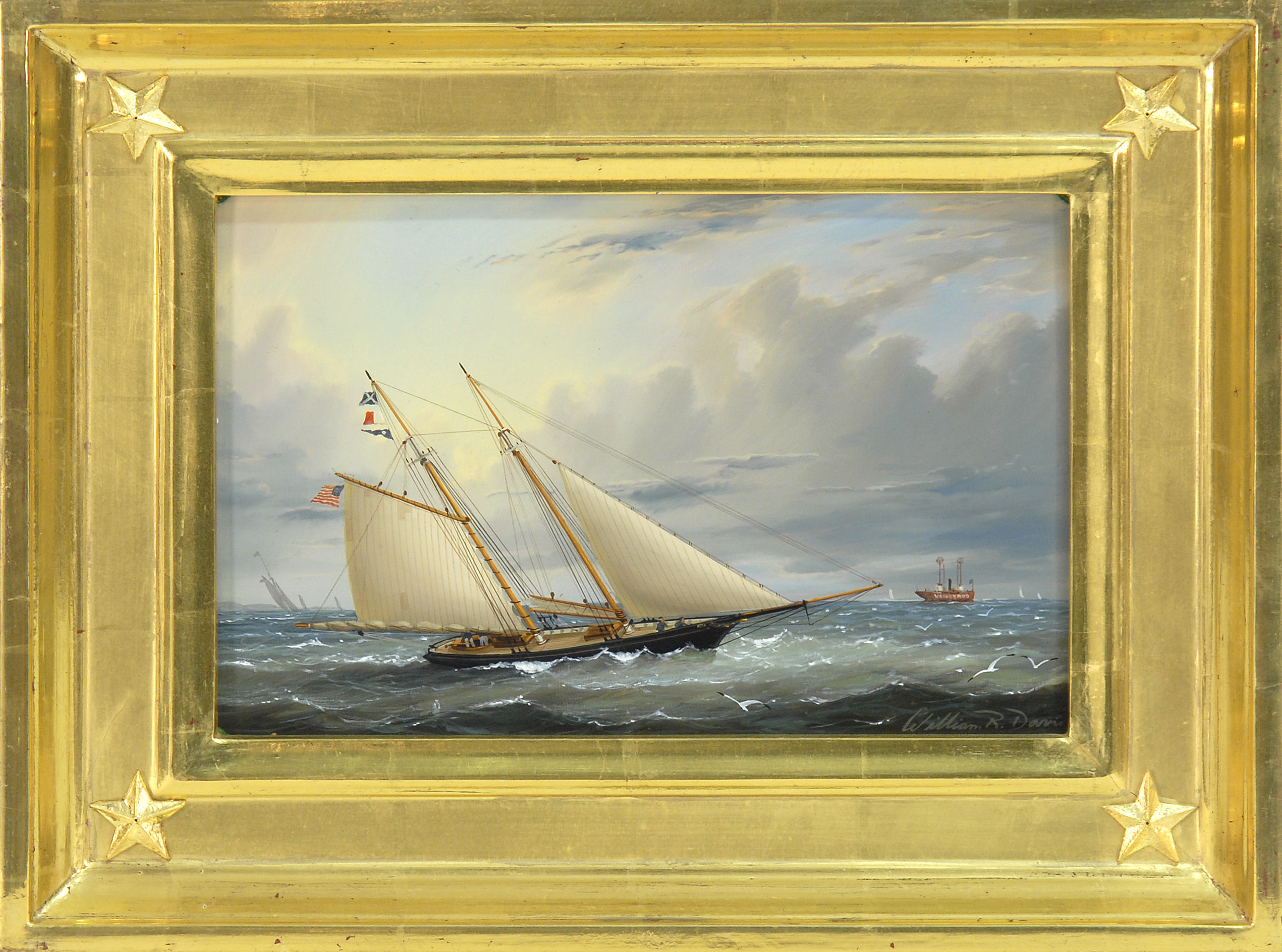 Appraisal: WILLIAM R DAVISAmerican b Yachting in Vineyard Sound Signed lower