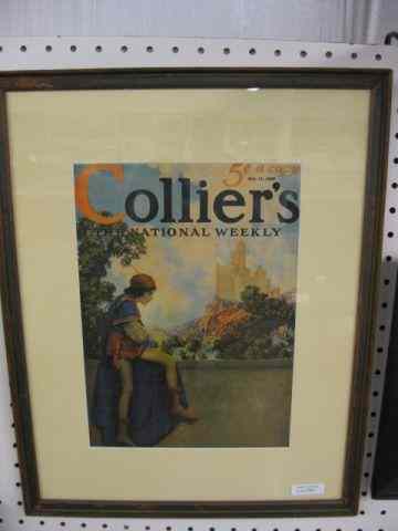 Appraisal: Maxfield Parrish ''The Knave'' Colliers Magazine May framed cover ''