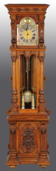 Appraisal: Music Box Grandfather Clock German w Polyphon Description Germany -