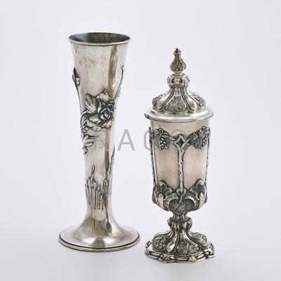 Appraisal: CONTINENTAL ORNAMENTAL SILVER TH- TH C Art Nouveau floral trumpet