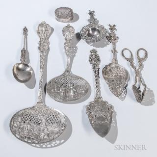 Appraisal: Eight Pieces of Continental Silver Tableware Germany and Holland late