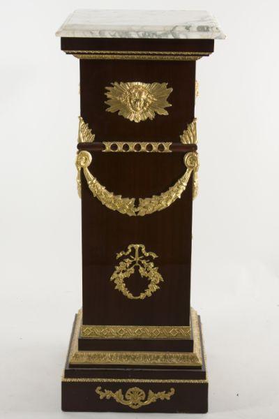 Appraisal: Versace Style Wood and Marble Top Pedestal mounted with gilt