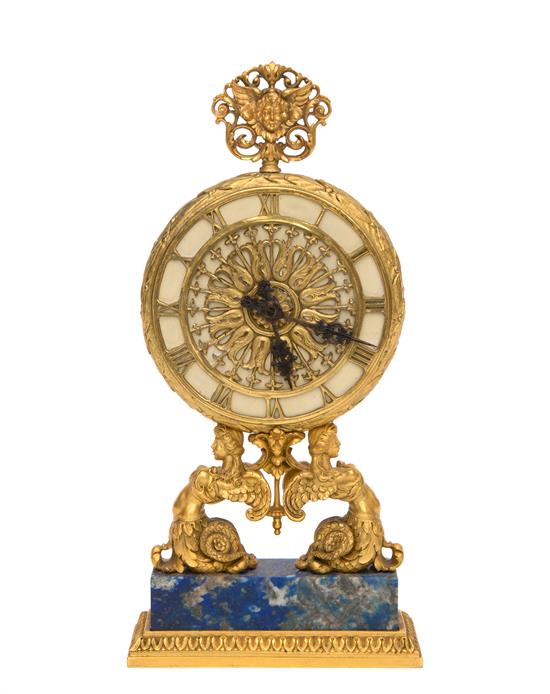 Appraisal: Sale Lot A Continental Gilt Bronze Table Clock retailed by