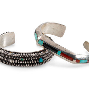 Appraisal: Ben Nighthorse Campbell Cheyenne b Pair of Sterling Silver Cuff