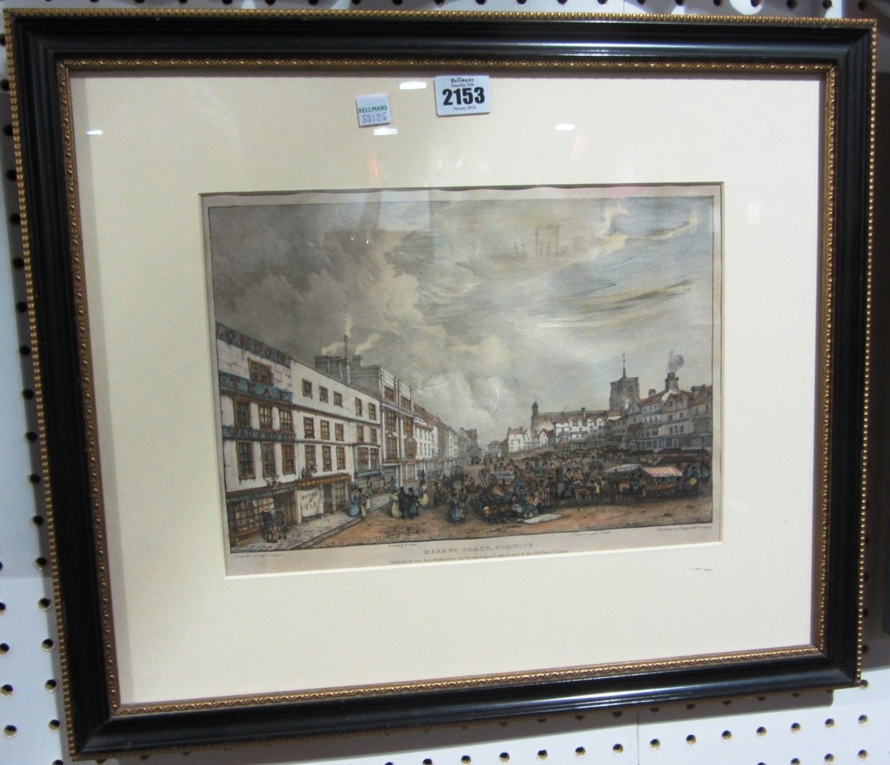 Appraisal: A group of three including a hand coloured lithograph of