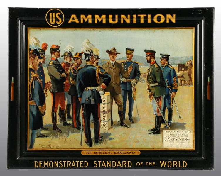 Appraisal: Tin US Ammunition Advertising Sign Description American made Beautiful image