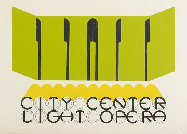 Appraisal: GERALD LAING British b City Center Light Opera screenprint and