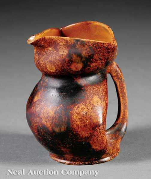 Appraisal: A Fine George Ohr Art Pottery Pitcher c - pinched