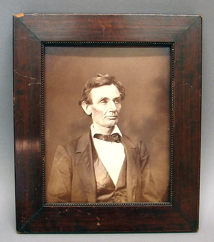 Appraisal: Albumin photograph of a beardless Abraham Lincoln taken as a