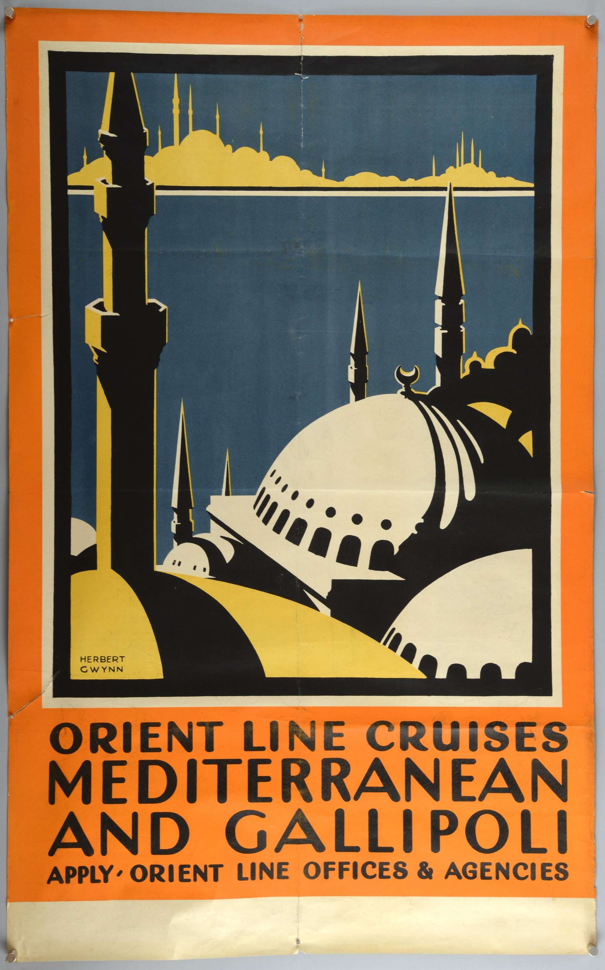 Appraisal: Herbert Gywnn Orient Line Cruises Mediterranean And Gallipoli Apply Orient