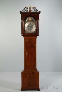 Appraisal: John Harrison Mahogany Longcase Clock Newcastle United Kingdom c pierced