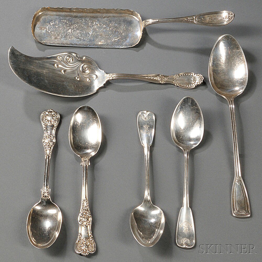 Appraisal: Seven Pieces of Tiffany Co Sterling Silver Flatware New York