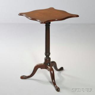 Appraisal: Mahogany Tilt-top Candlestand Massachusetts c molded serpentine top on a