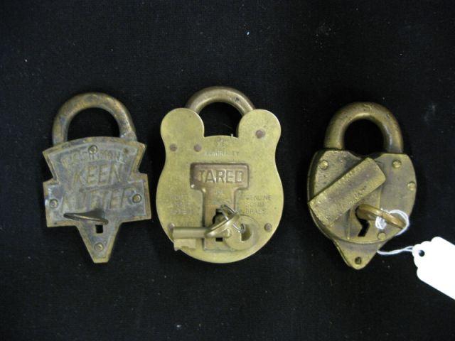 Appraisal: Antique Brass Locks including Keen Kutter Southern Railroad other