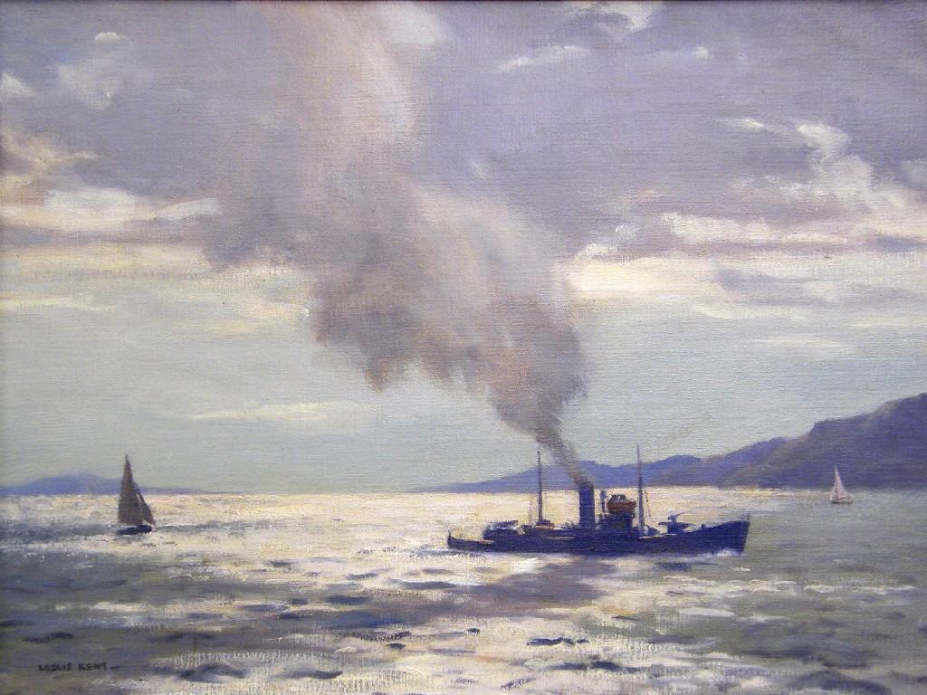 Appraisal: By Leslie Kent - 'Entering the Clyde' signed labelled verso