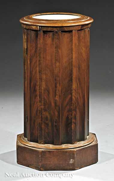 Appraisal: An English Mahogany Cylinder Commode c inset marble top within