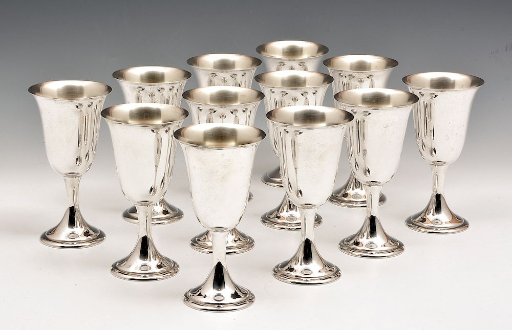 Appraisal: Set of Alvin sterling silver goblets Set of Alvin sterling