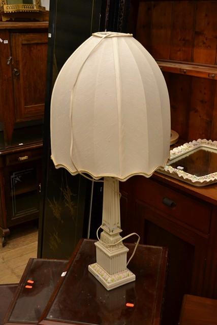 Appraisal: AN ITALIAN CERAMIC LAMP AND SHADE