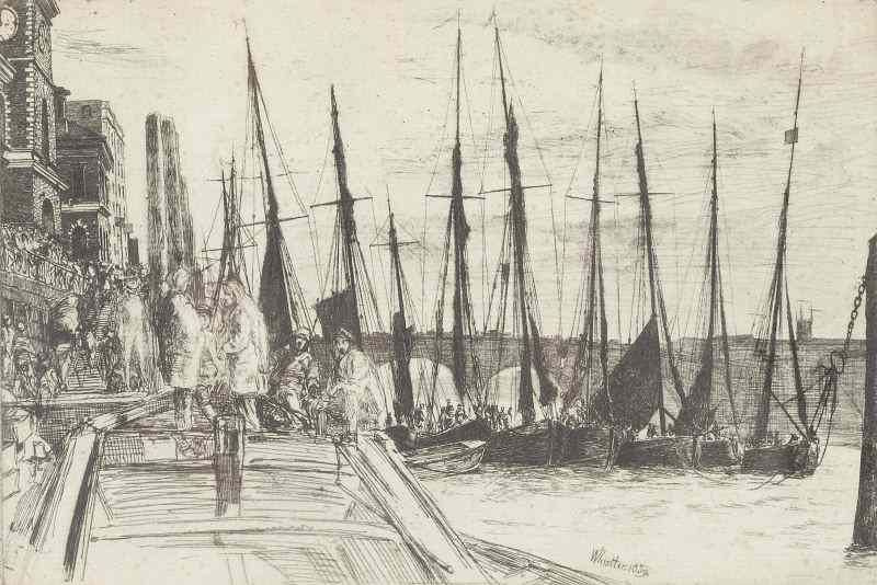 Appraisal: James A M Whistler - ''Billingsgate''etching on laid paper no