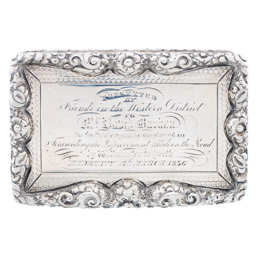 Appraisal: A William IV silver snuff box engine turned within floral