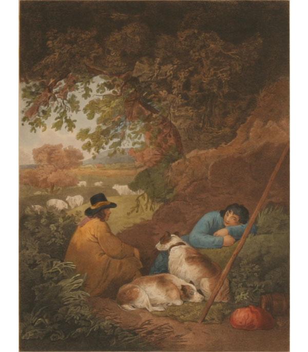 Appraisal: After the original painting by George Morland British - Shepherds