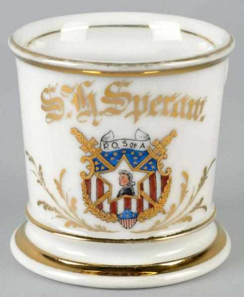 Appraisal: P O S or Fraternal Shaving Mug Gilded S H