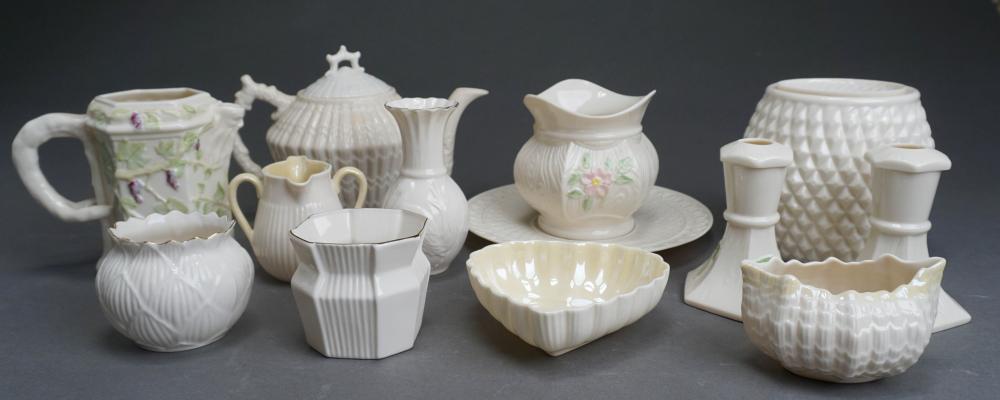 Appraisal: GROUP OF BELLEEK TEA AND TABLE ARTICLES TH CENTURY SOME