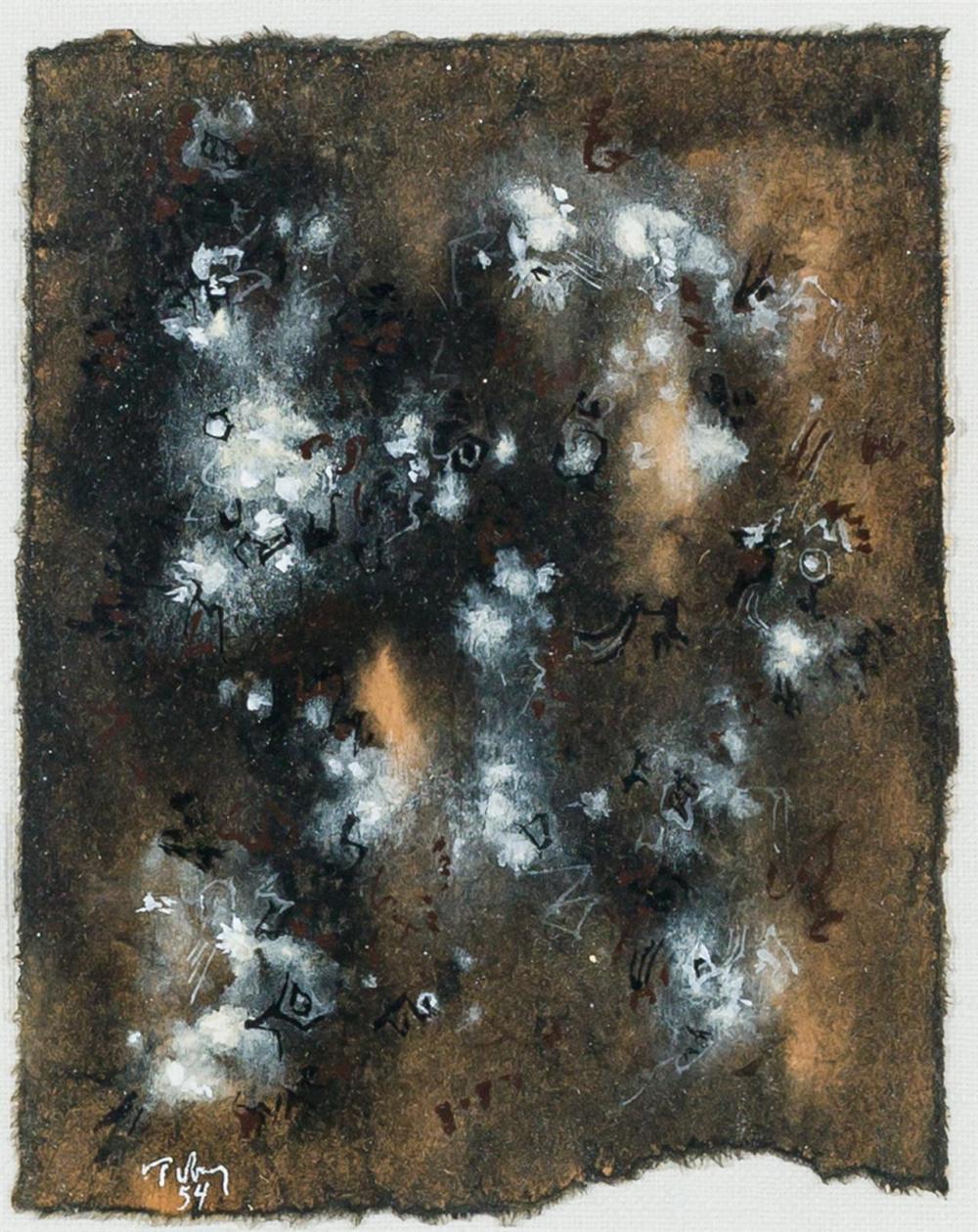 Appraisal: MARK TOBEY American - Untitled tempera on paper signed and