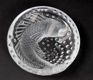 Appraisal: LALIQUE FRANCE KOI FISH DISH Lalique France koi fish dish