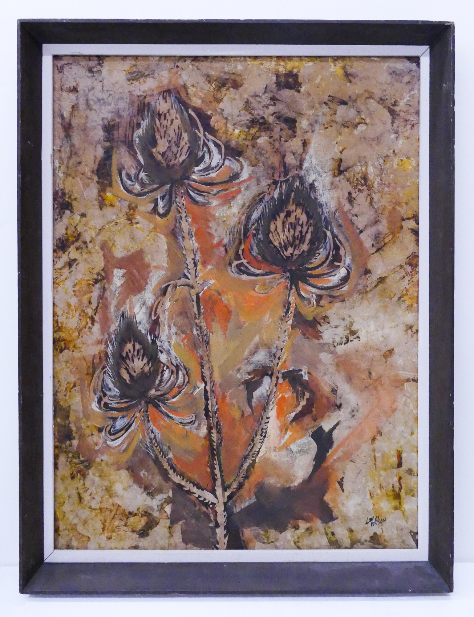 Appraisal: Louise Lou Wilson - Washington MCM Painted Batik Floral Still