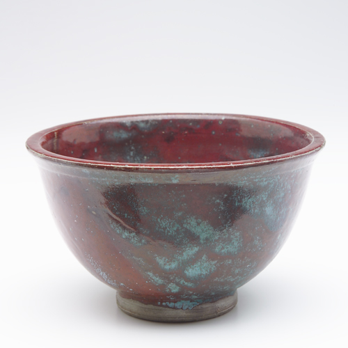 Appraisal: JUGTOWN Hemispherical bowl covered in a fine Chinese Blue glaze